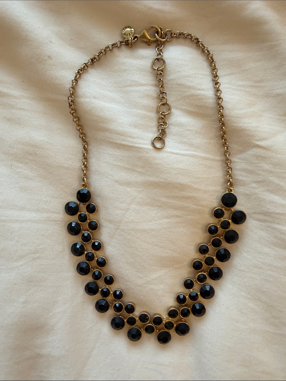 J. Crew Black Stone Gold Chain Necklace